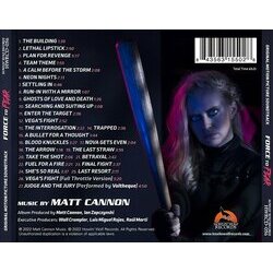 Force To Fear Ścieżka dźwiękowa (Matt Cannon) - Tylna strona okladki plyty CD