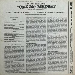 Call Me Madam サウンドトラック (Irving Berlin, Frank Loesser) - CD裏表紙