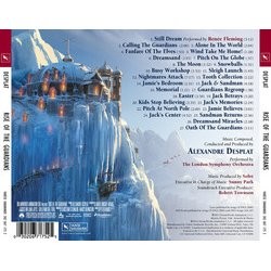 Rise of the Guardians サウンドトラック (Alexandre Desplat) - CD裏表紙